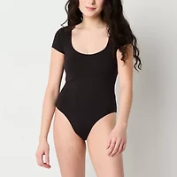 Arizona Womens Scoop Neck Short Sleeve Bodysuit Juniors