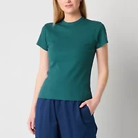 Champion Womens Rib Crew Neck Short Sleeve T-Shirt