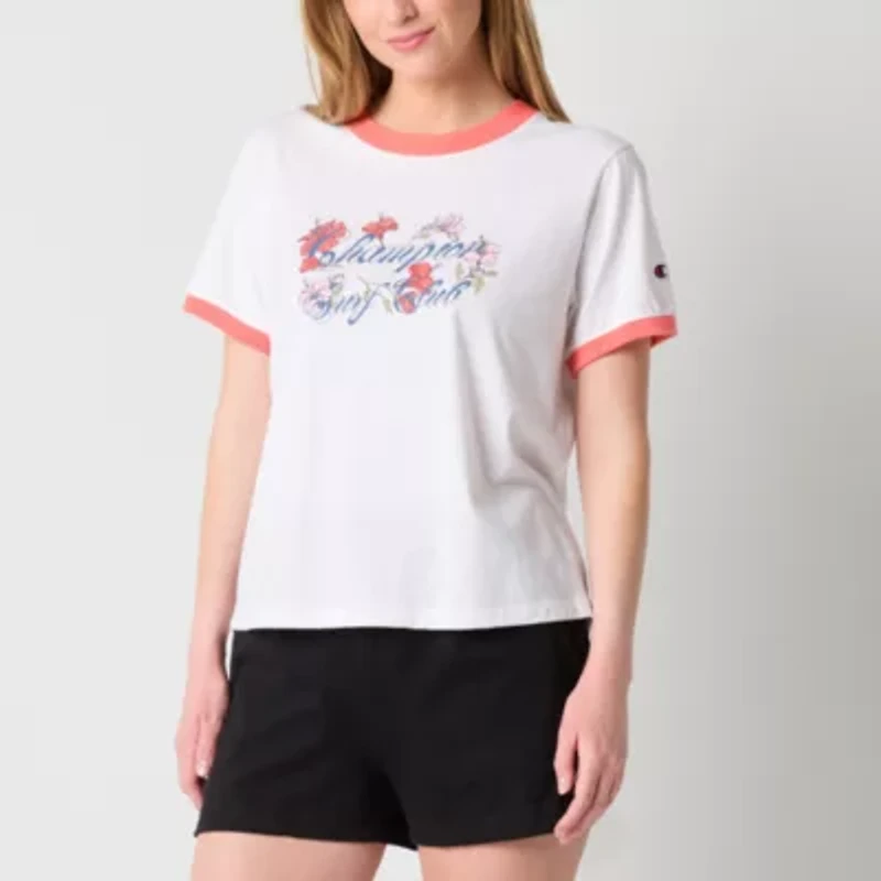 Champion Womens Crew Neck Short Sleeve Active T-Shirt