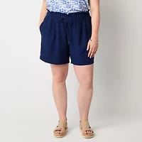 St. John's Bay Womens Plus Pull-On Short