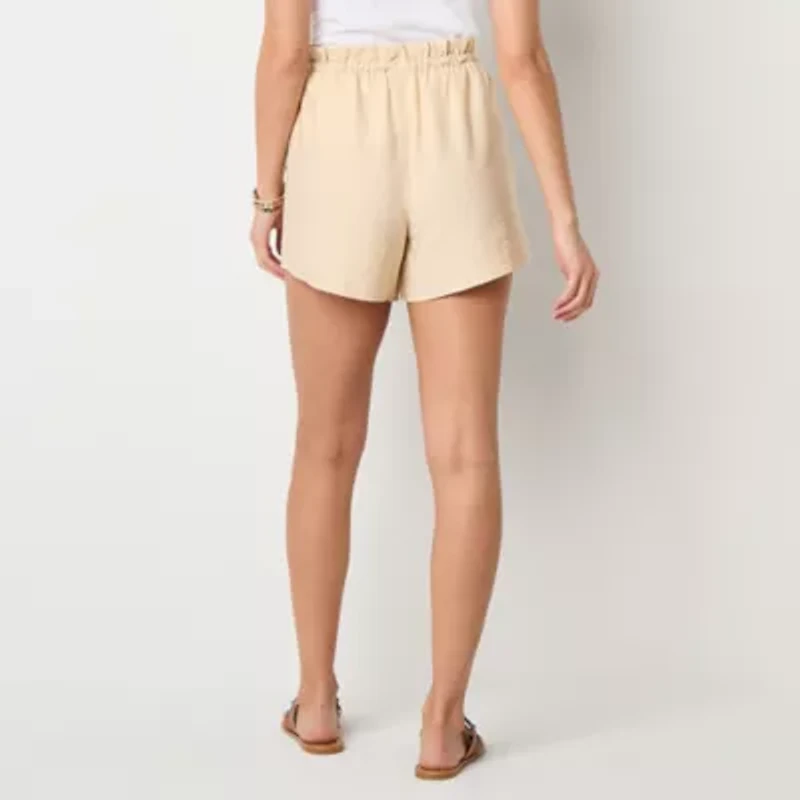 a.n.a. Womens Drawstring Drapey 4" Pull On Short
