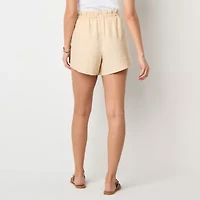 a.n.a. Womens Drawstring Drapey 4" Pull On Short