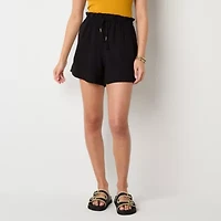 a.n.a. Womens Drawstring Drapey 4" Pull On Short
