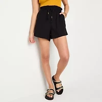 a.n.a. Womens Drawstring Drapey 4" Pull On Short