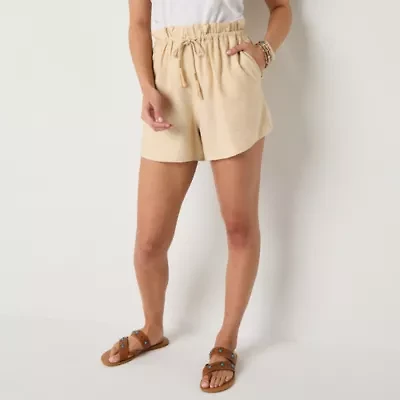 a.n.a. Womens Drawstring Drapey 4" Pull On Short