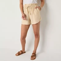 a.n.a. Womens Drawstring Drapey 4" Pull On Short