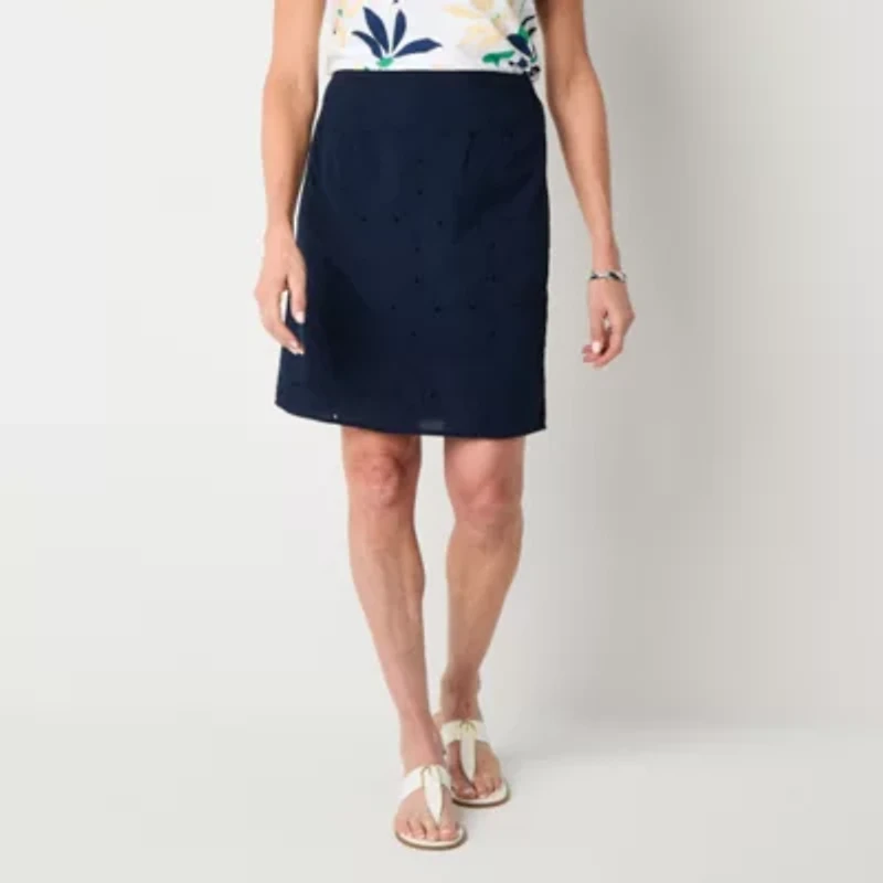 Liz Claiborne Womens Mid Rise A-Line Skirt