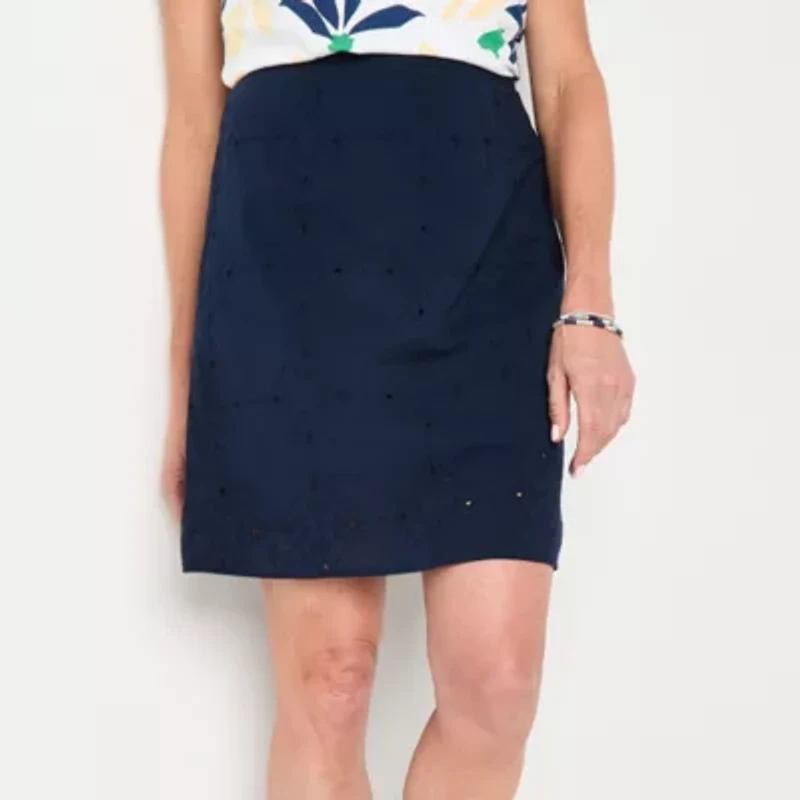 Liz Claiborne Womens Mid Rise A-Line Skirt