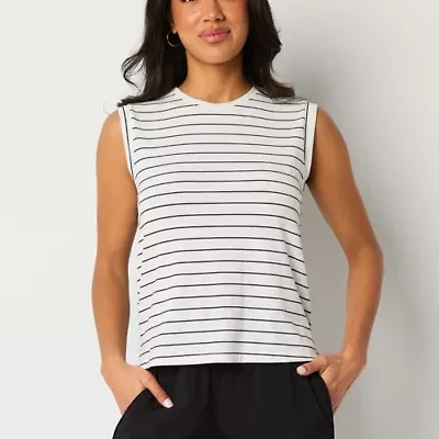 Stylus Womens Crew Neck Sleeveless T-Shirt