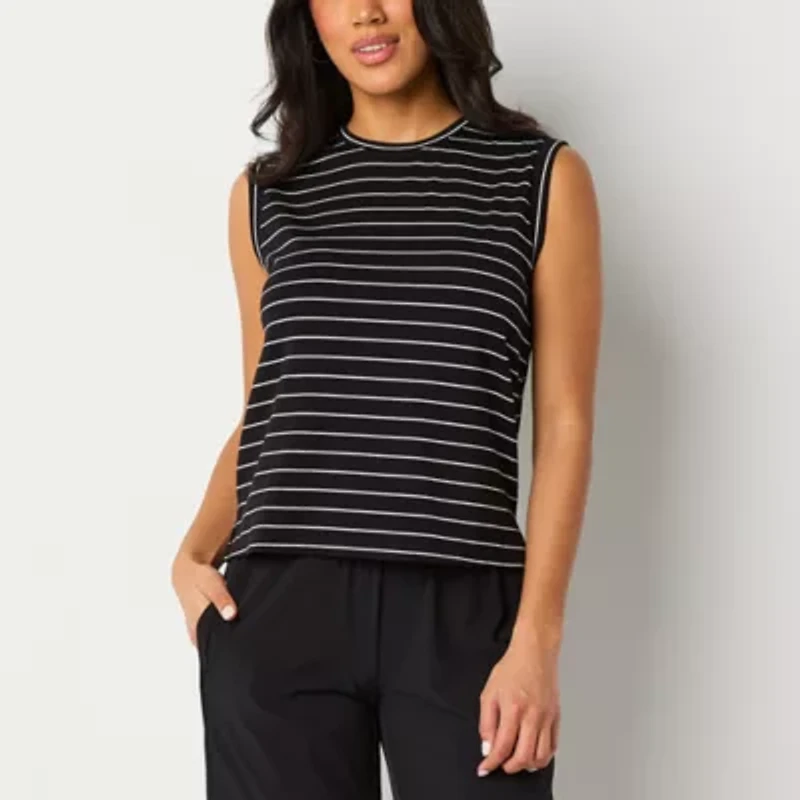 Stylus Womens Crew Neck Sleeveless T-Shirt