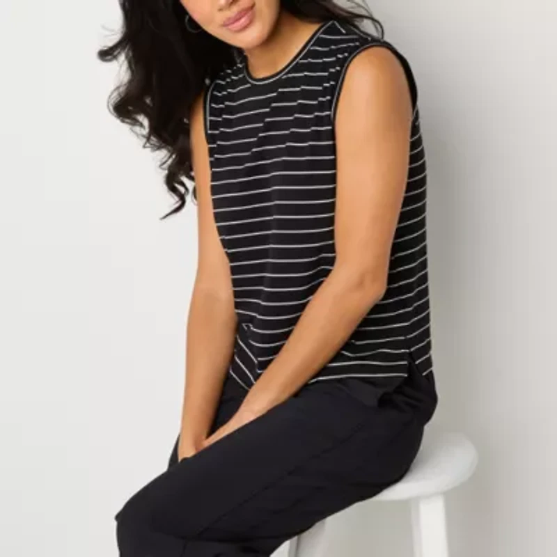Stylus Womens Crew Neck Sleeveless T-Shirt