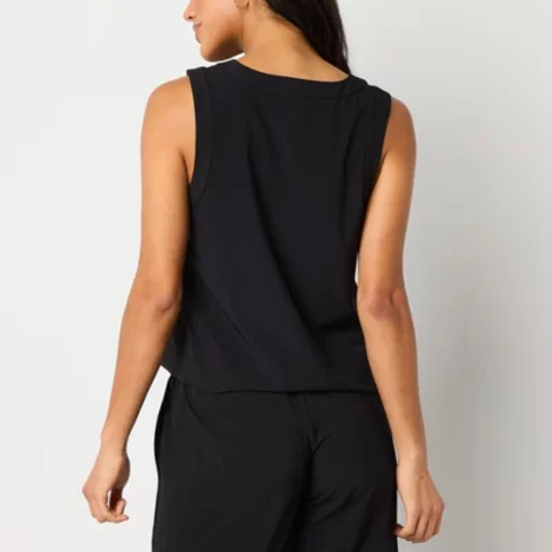 Stylus Womens Round Neck Sleeveless Shell