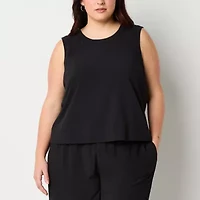 Stylus Plus Womens Crew Neck Sleeveless Shell
