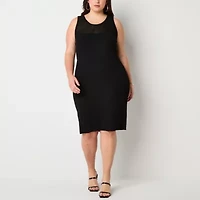 Bold Elements Womens Sleeveless Plus Bodycon Dress
