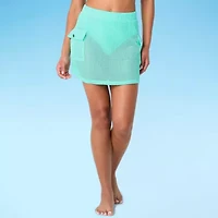 Decree Womens Crochet Skirt Swimsuit Cover-Up