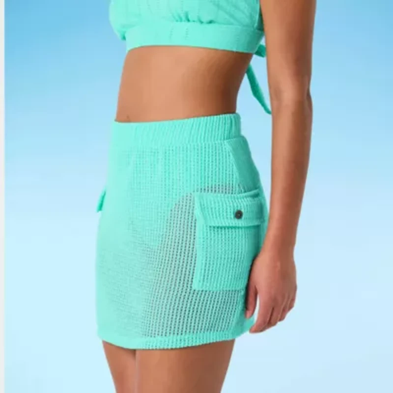 Decree Womens Crochet Skirt Swimsuit Cover-Up