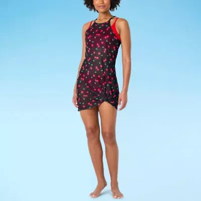 Decree Womens Dots Knit Dress Swimsuit Cover-Up