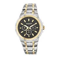 Armitron® Men's 5144 Black Dial Two-Tone Stainless Steel Watch