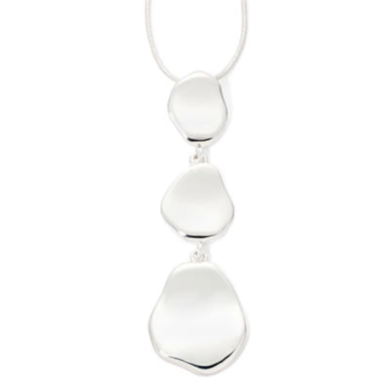 Liz Claiborne® Triple Drop Silver-Tone Pendant Necklace
