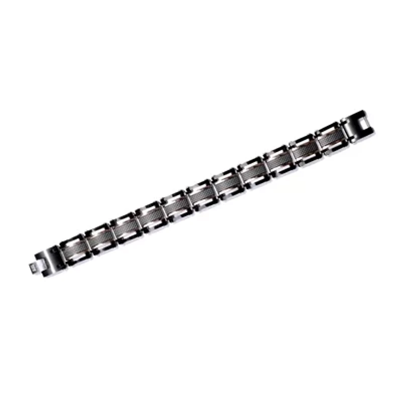 Mens Two-Tone Stainless Steel Chain Bracelet