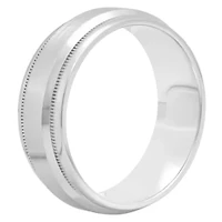 Mens 8MM Sterling Silver Wedding Band