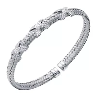 Paris 1901 By Charles Garnier Womens Cubic Zirconia Sterling Silver Cuff Bracelet