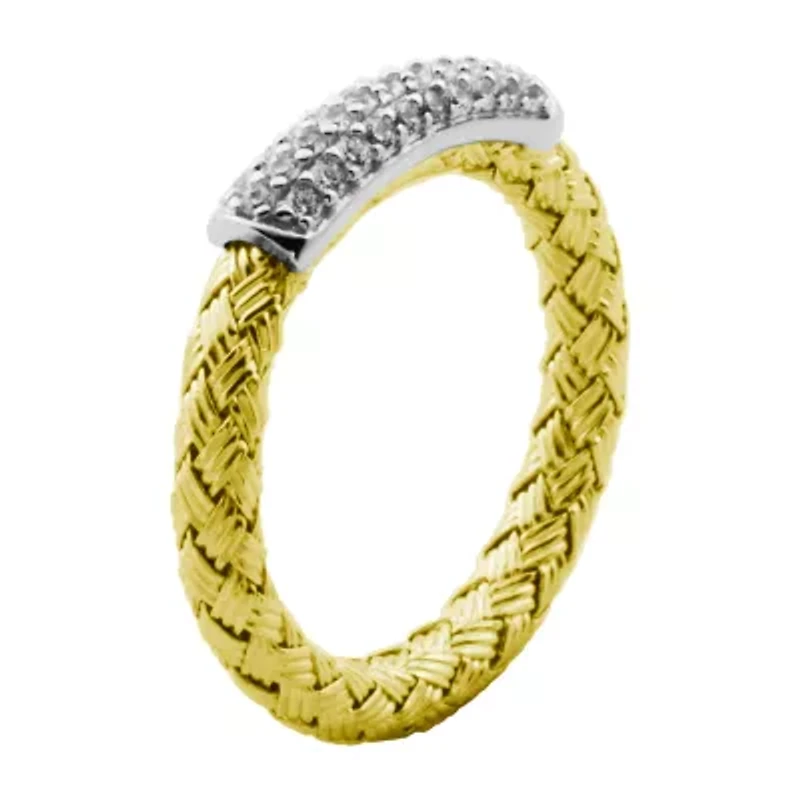 Paris 1901 By Charles Garnier Womens Cubic Zirconia 18K Gold Over Silver Band