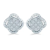 1/2 CT. T.W. Natural White Diamond Sterling Silver 10.1mm Stud Earrings