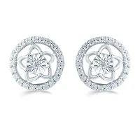 1/3 CT. T.W. Natural White Diamond Sterling Silver 10.4mm Stud Earrings