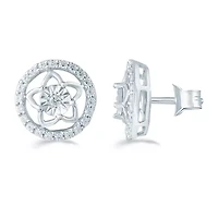 1/3 CT. T.W. Natural White Diamond Sterling Silver 10.4mm Stud Earrings