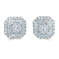 1/4 CT. T.W. Natural White Diamond Sterling Silver 7.7mm Stud Earrings