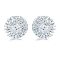 1/2 CT. T.W. Natural White Diamond Sterling Silver 12.1mm Stud Earrings