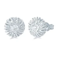 1/2 CT. T.W. Natural White Diamond Sterling Silver 12.1mm Stud Earrings