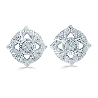 1/2 CT. T.W. Natural White Diamond Sterling Silver 12.1mm Stud Earrings