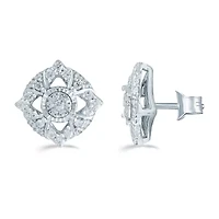 1/2 CT. T.W. Natural White Diamond Sterling Silver 12.1mm Stud Earrings