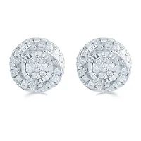 1/2 CT. T.W. Natural White Diamond Sterling Silver 9.7mm Stud Earrings
