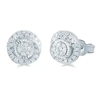 1/2 CT. T.W. Natural White Diamond Sterling Silver 9.7mm Stud Earrings