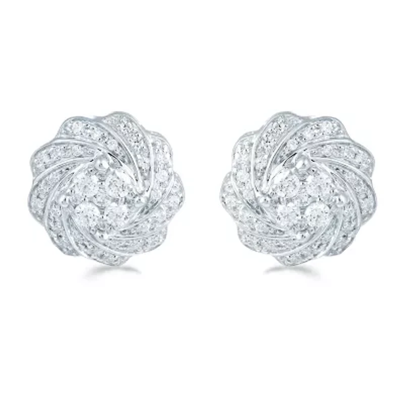 1/2 CT. T.W. Natural White Diamond Sterling Silver 11.8mm Stud Earrings