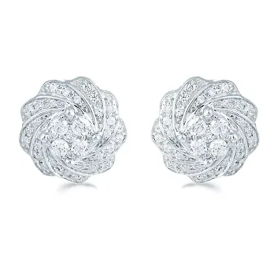 1/2 CT. T.W. Natural White Diamond Sterling Silver 11.8mm Stud Earrings