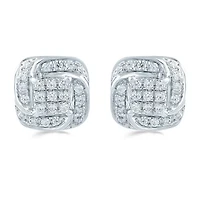 1/4 CT. T.W. Natural White Diamond Sterling Silver 8.6mm Stud Earrings