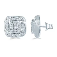 1/4 CT. T.W. Natural White Diamond Sterling Silver 8.6mm Stud Earrings