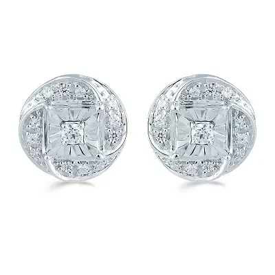 1/6 CT. T.W. Natural White Diamond Sterling Silver 8.9mm Stud Earrings