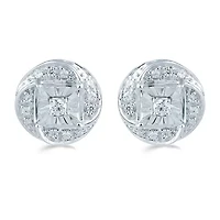 1/6 CT. T.W. Natural White Diamond Sterling Silver 8.9mm Stud Earrings