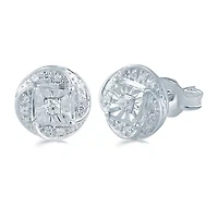 1/6 CT. T.W. Natural White Diamond Sterling Silver 8.9mm Stud Earrings