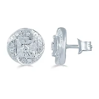 1/6 CT. T.W. Natural White Diamond Sterling Silver 8.9mm Stud Earrings