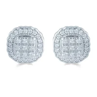 1/2 CT. T.W. Natural White Diamond Sterling Silver 10.9mm Stud Earrings