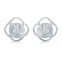 1/5 CT. Natural White Diamond Sterling Silver 11.4mm Stud Earrings