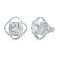 1/5 CT. Natural White Diamond Sterling Silver 11.4mm Stud Earrings