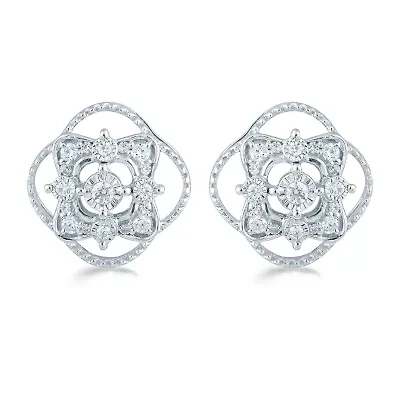 1/4 CT. T.W. Natural White Diamond Sterling Silver 12.5mm Stud Earrings
