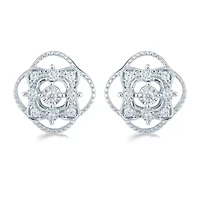 1/4 CT. T.W. Natural White Diamond Sterling Silver 12.5mm Stud Earrings